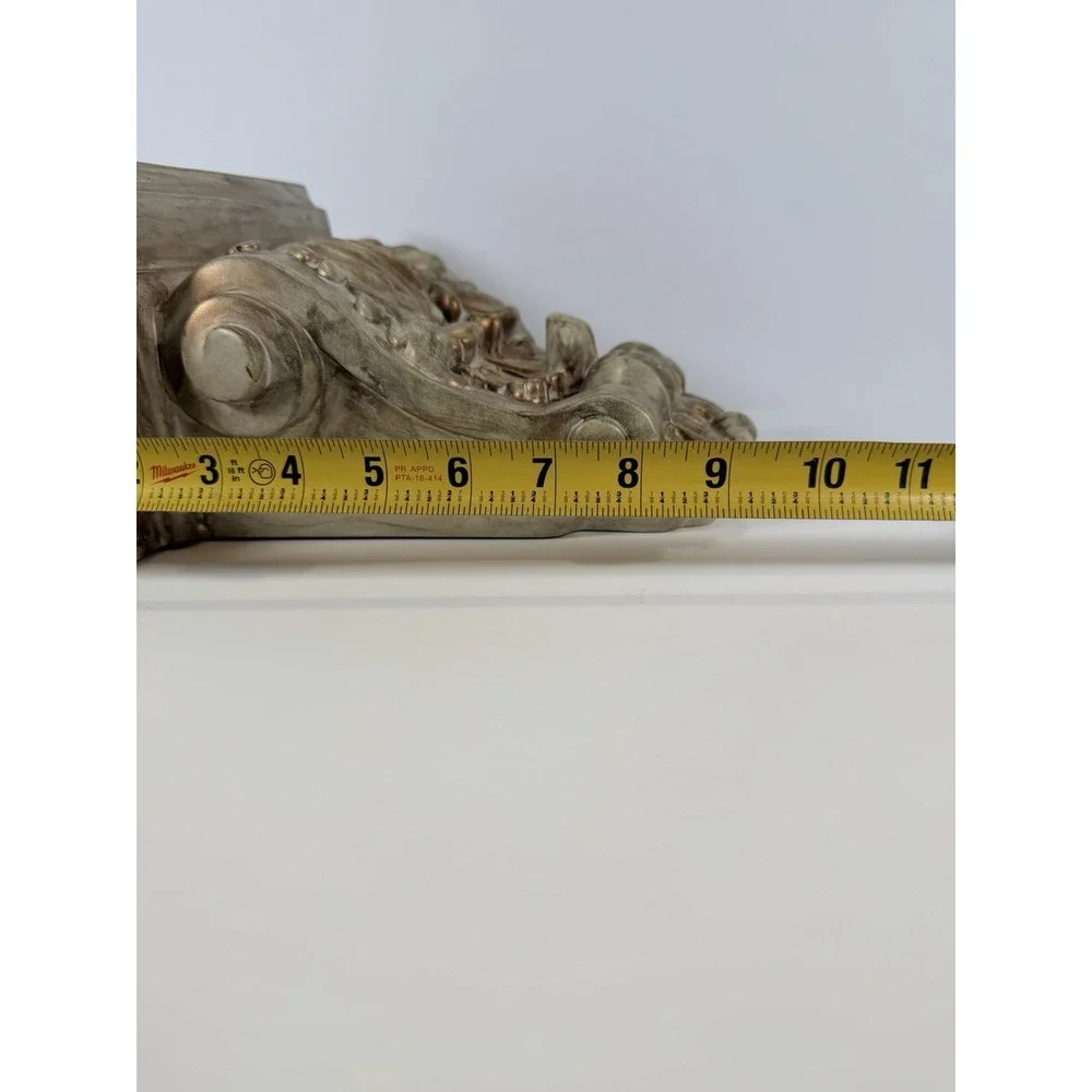 Vintage Midcentury Hollywood Regency Gold‎ Tone Wall Bracket Corbel Shelf 9-1/4